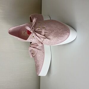 Keds Point Lace-Up Platform Sneaker specifically in the "Mauve Lace" Gold Style